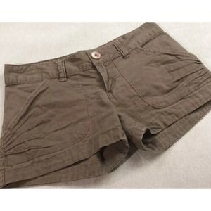OP KHAKI Brown Button Detail Shorts Junior Size 1